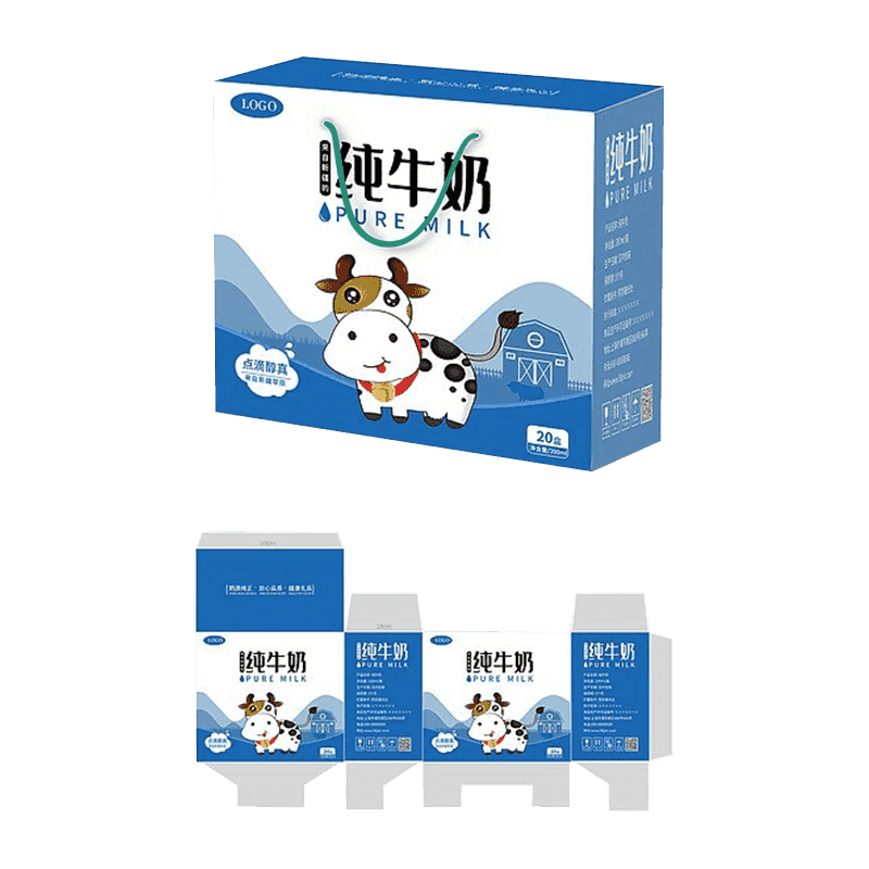 Caixas de embalagem de leite ondulado