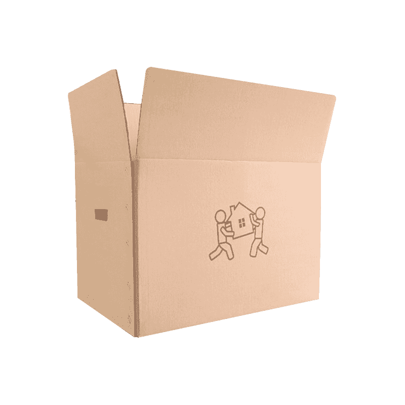 Movendo caixas de remessa de papelão ondulado