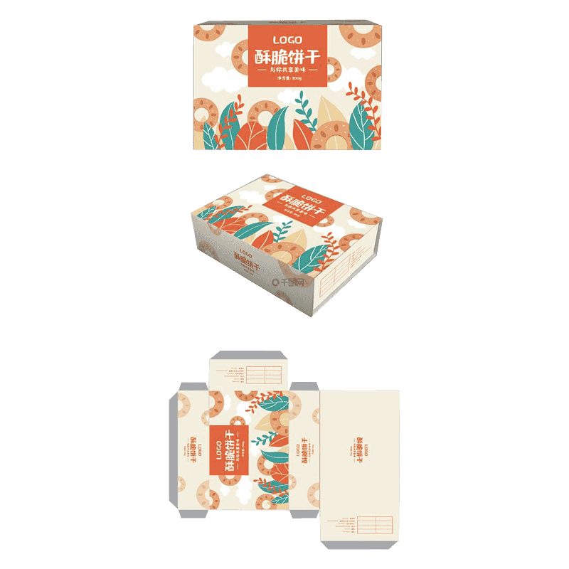 Caixas de embalagem de biscoito ondulado