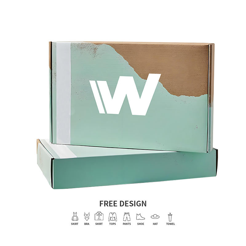 Caixas de embalagem de roupas onduladas Teal