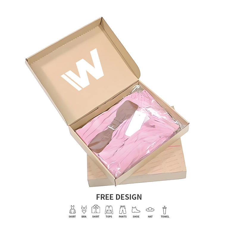 Caixas de embalagem de roupas onduladas simples marrons
