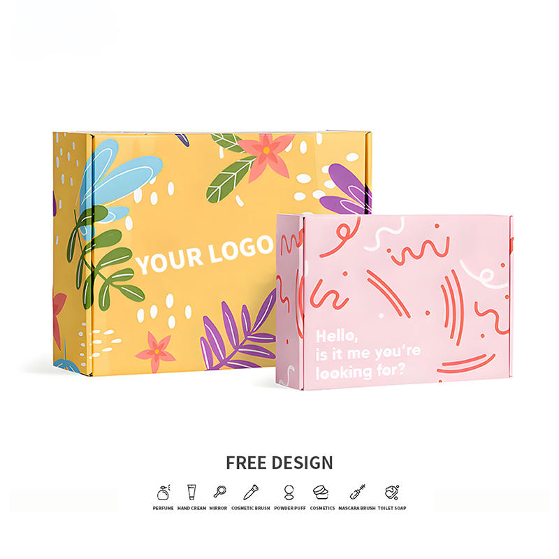 Caixas de embalagens cosméticas onduladas coloridas da natureza