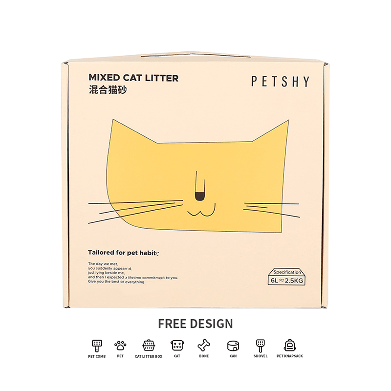 Caixas de embalagem de areia para gatos onduladas
