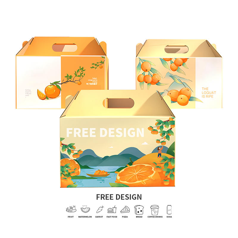 Caixas de embalagem laranja onduladas