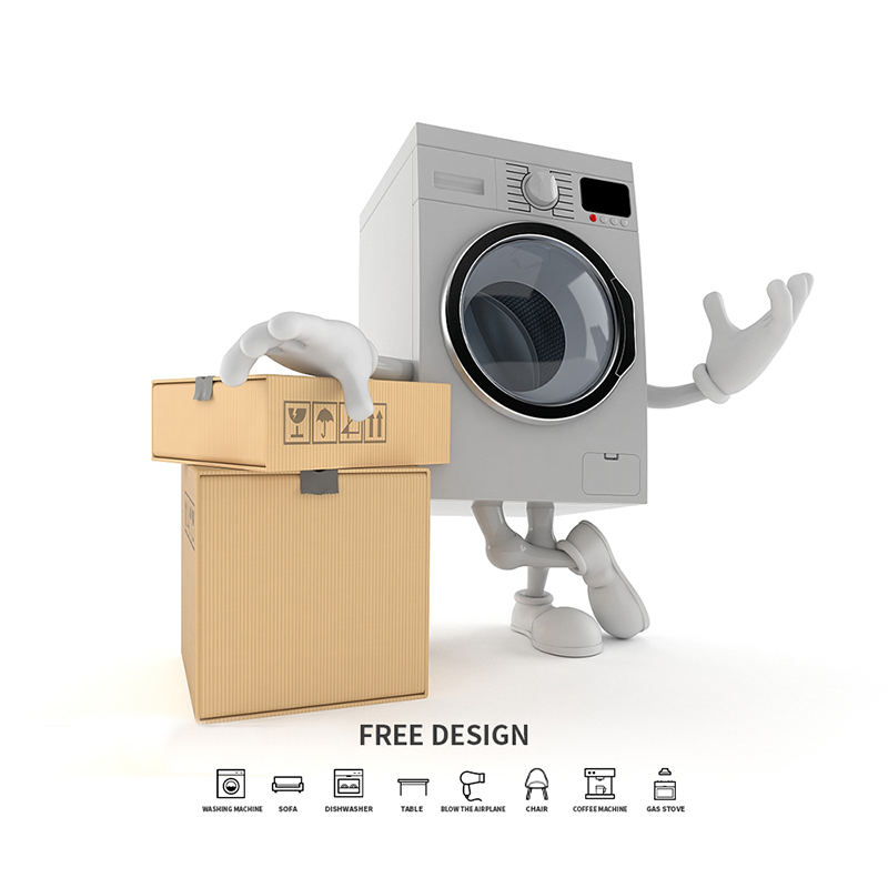 Caixas de embalagem de máquina de lavar onduladas