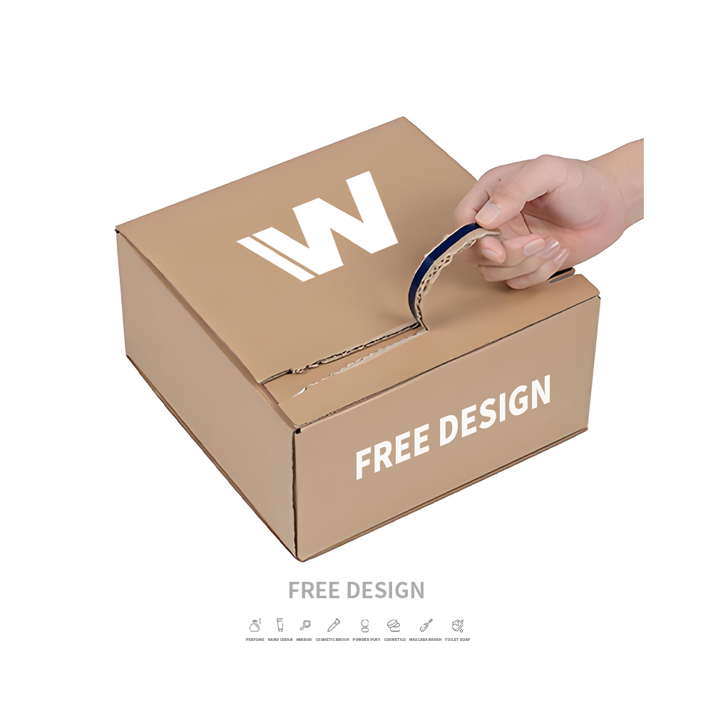 Caixas de transporte de papelão com tira rasgada